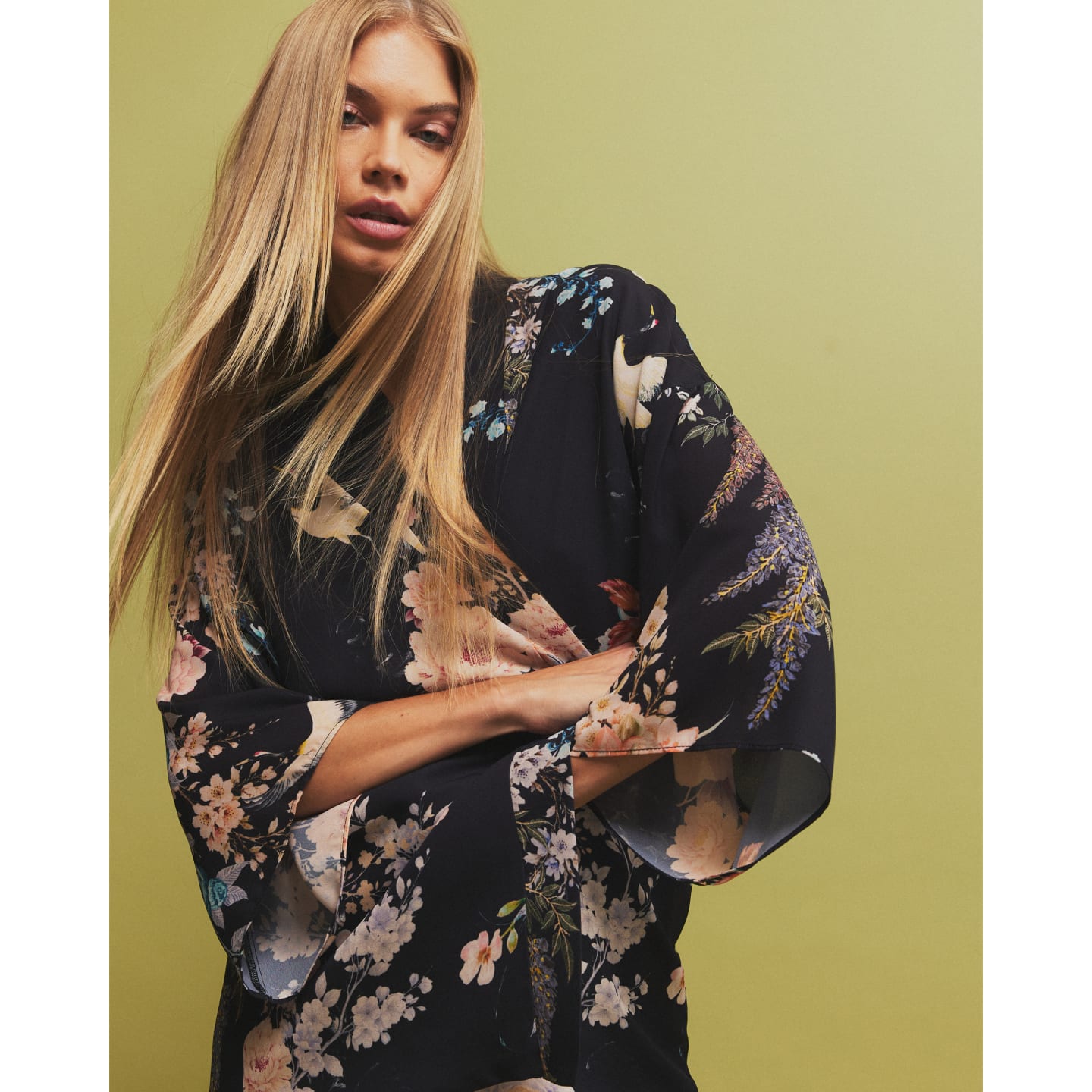 River Island Black Floral Print Kimono — photo 1 of 1