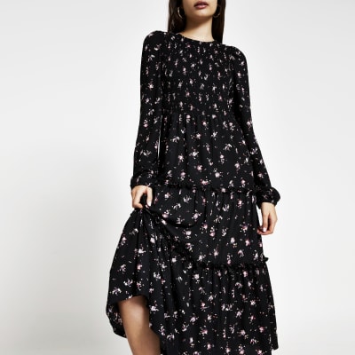 river island shirred waist dress