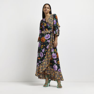 floral wrap maxi