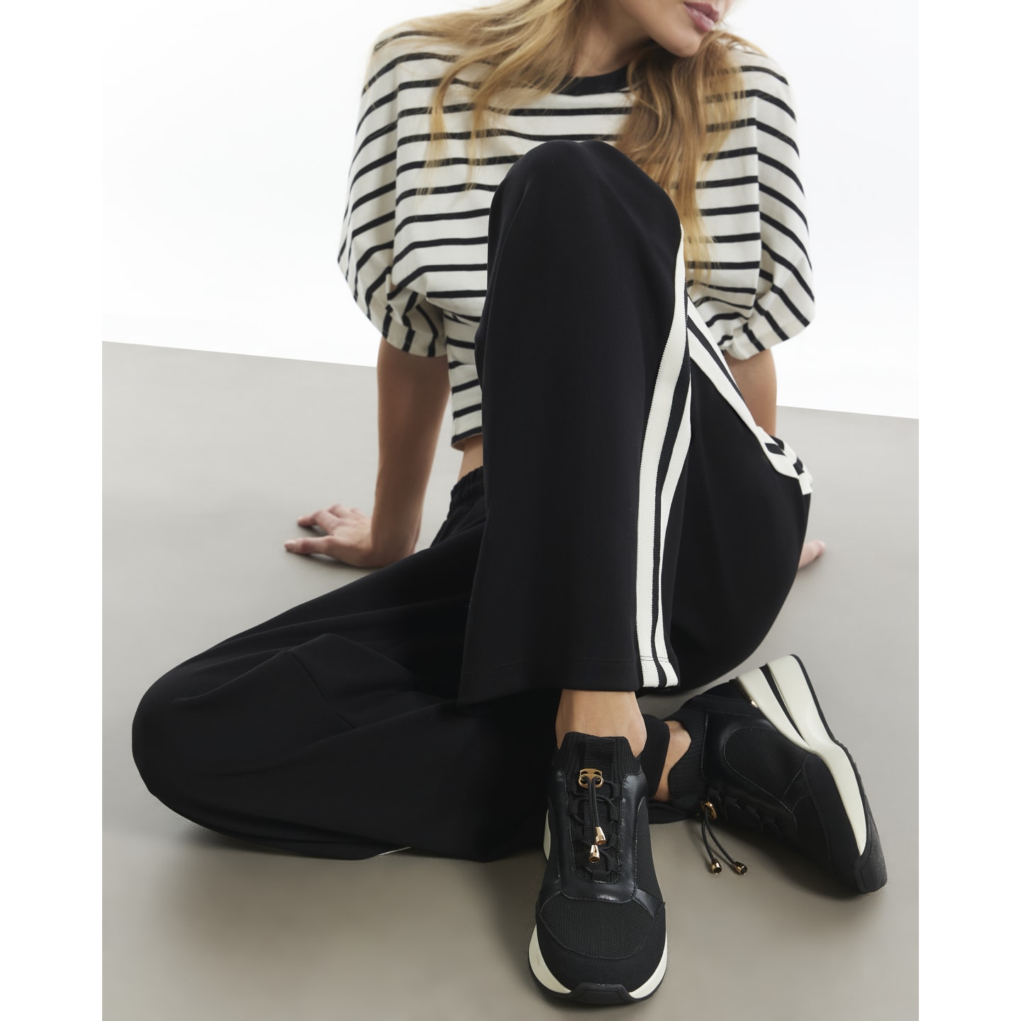 River Island Black Flyknit Toggle Wedge Trainers — photo 1 of 1