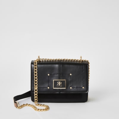 black fold over crossbody bag