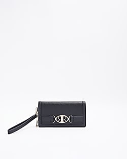 Black foldover snaffle purse