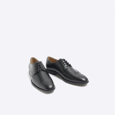 Black Formal Brogue Derby Shoes