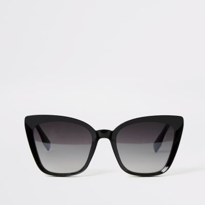 Black Frame Cateye Sunglasses River Island 