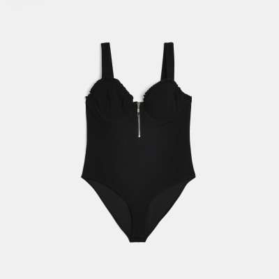 Black frill bodysuit