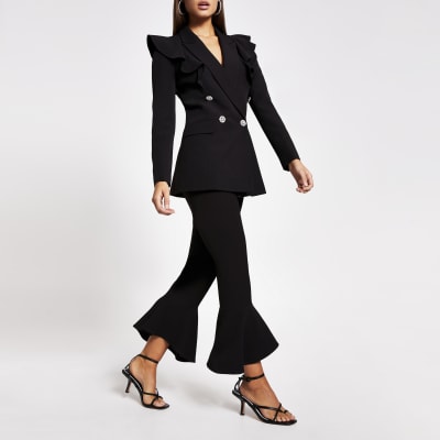 frill flared trousers