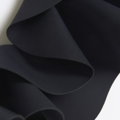 Black frill one shoulder bikini top