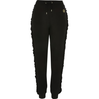 Black frill side RI joggers