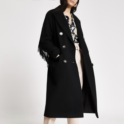 river island double breasted coat