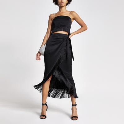 river island white fringe dress