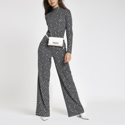 patterned jersey trousers
