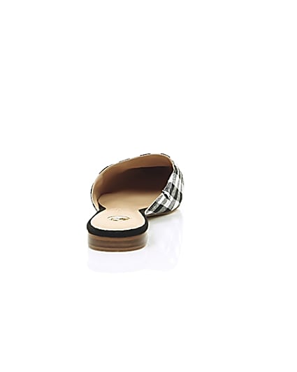 360 degree animation of product Black gingham print pointed mules frame-15
