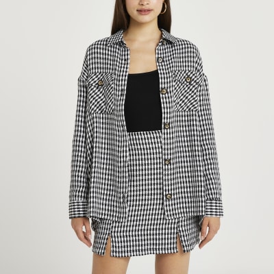 black gingham shacket