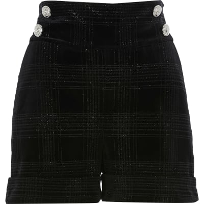 river island check shorts