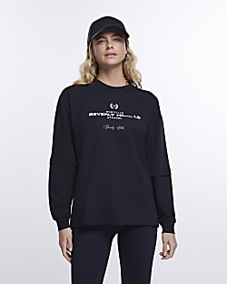 Black graphic 2 in 1 long sleeve t-shirt