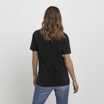 Black graphic maternity t-shirt