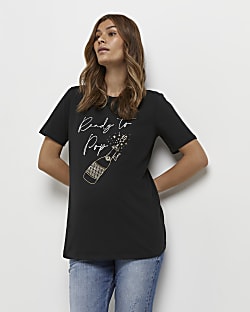 Black graphic maternity t-shirt