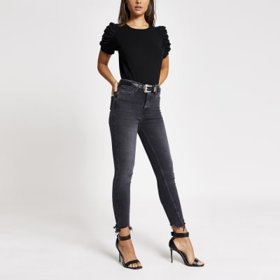 Black Hailey high rise skinny jeans