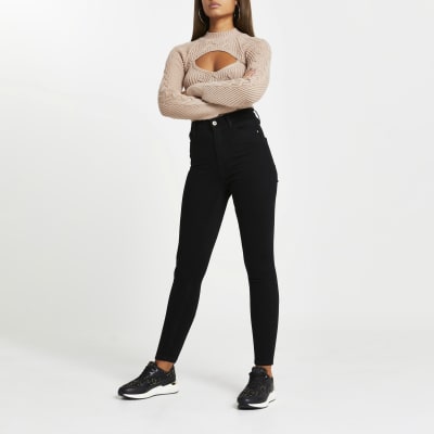 Black Hailey high rise skinny jeans
