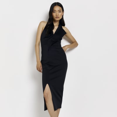 midi blazer dress white