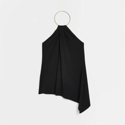 Black halter neck top