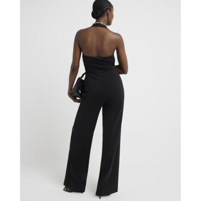 River island black boiler suit deals