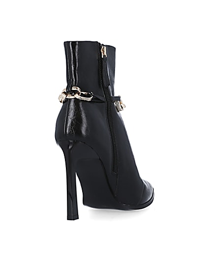 360 degree animation of product Black heeled ankle boots frame-10