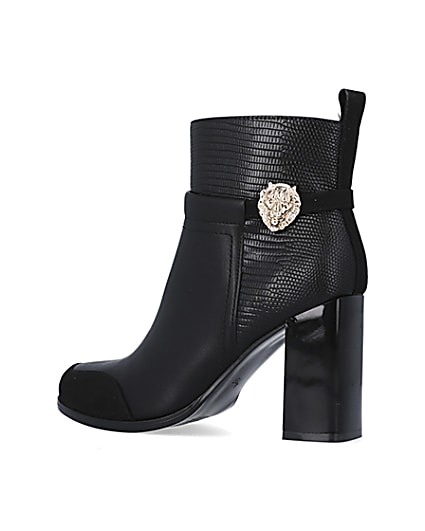 360 degree animation of product Black heeled ankle boots frame-5