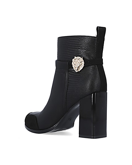 360 degree animation of product Black heeled ankle boots frame-6
