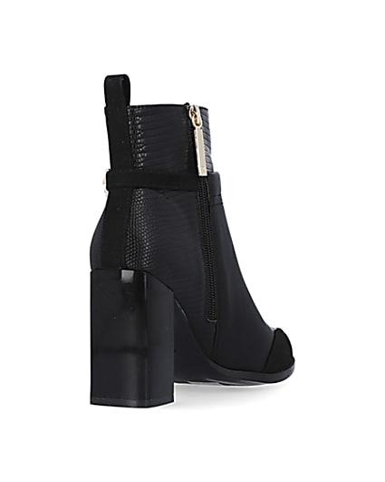 360 degree animation of product Black heeled ankle boots frame-11