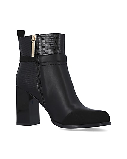 360 degree animation of product Black heeled ankle boots frame-17