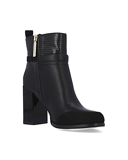 360 degree animation of product Black heeled ankle boots frame-18