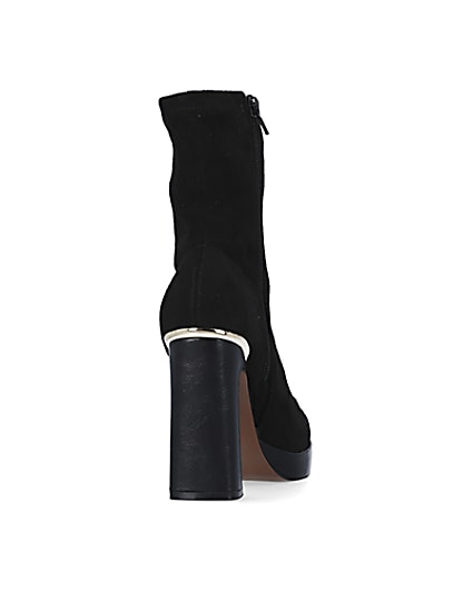 360 degree animation of product Black heeled ankle sock boots frame-10