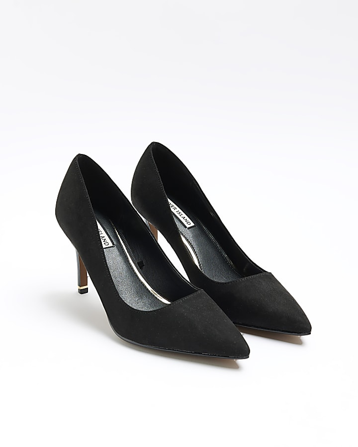 Black heeled court shoes