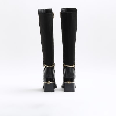 Navy knee high boots river clearance island