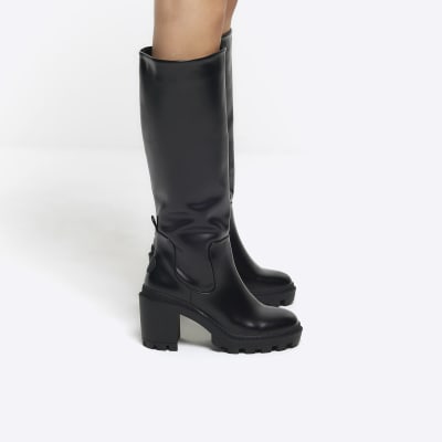 Navy knee high boots river sale island