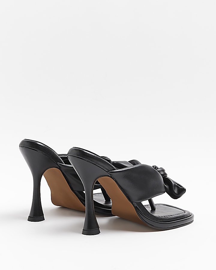 Black heeled mules