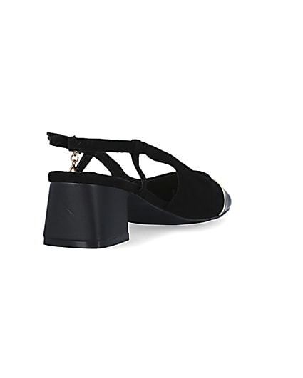 360 degree animation of product Black heeled slingback shoes frame-11