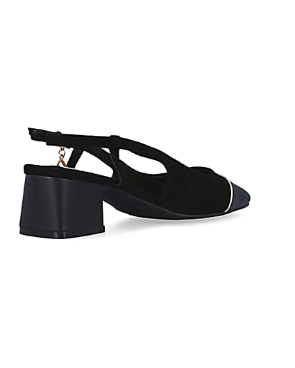 360 degree animation of product Black heeled slingback shoes frame-12