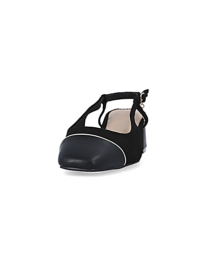 360 degree animation of product Black heeled slingback shoes frame-22