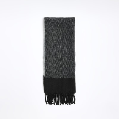 Black herringbone scarf River Island
