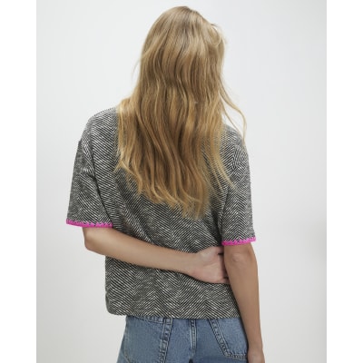 T-shirt Femme River Island Imprimé Manhattan - Taille 8 (M) - Couleur Crème