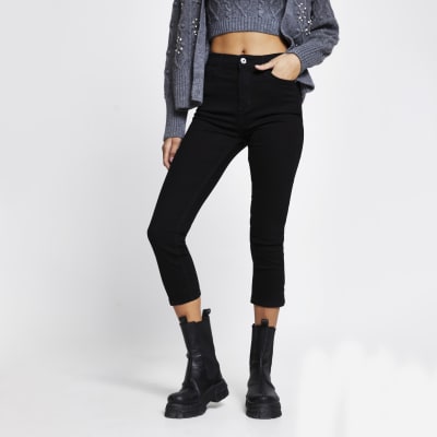 black high waisted jeans river island