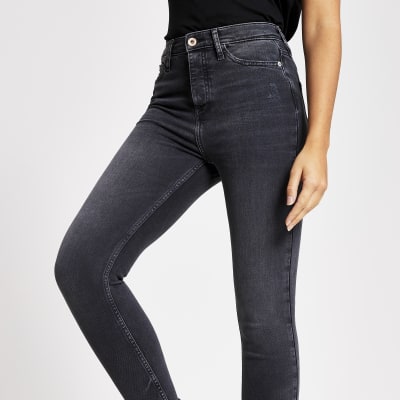 river island black high waisted jeans