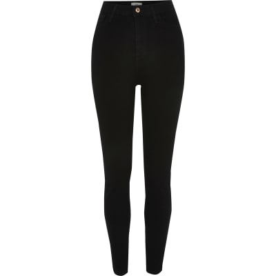 black high rise skinny jeans