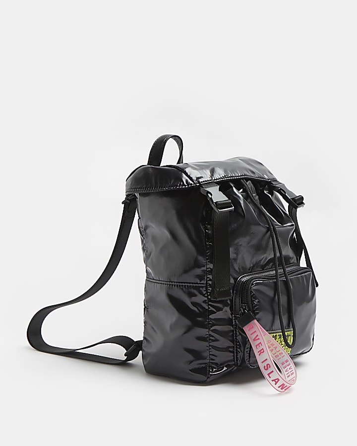 Black high shine backpack