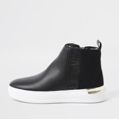 womens black trainers river island