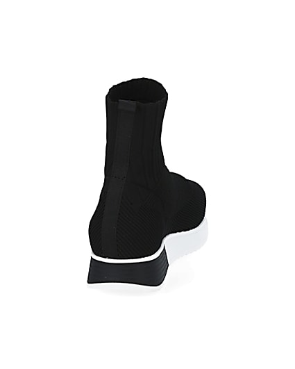 360 degree animation of product Black high top sock runner trainers frame-10