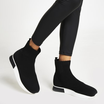 river island black trainers womens