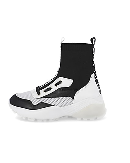 360 degree animation of product Black high top sock trainers frame-3
